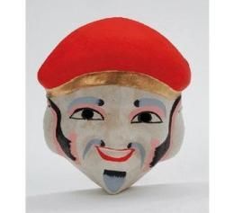 【在庫あり★即納可能】和紙工芸品 張子面 大黒天★ダイコク様 お面 色付き 和紙面 だいこくさま【新品★未使用品】