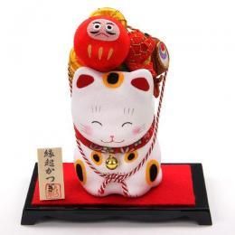 【在庫あり★即納可能】ちりめん かつぎ招き猫 縁起づくし【新品★未使用品】