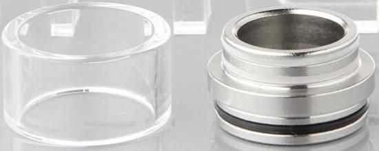 赤字上等★激安セール【在庫ラスト1個★即納可能】VAPE Tobh Atty v2 RDA用 ステンレス+ガラス製 超ワイドボア ドリップチップ 20mm【2403600】