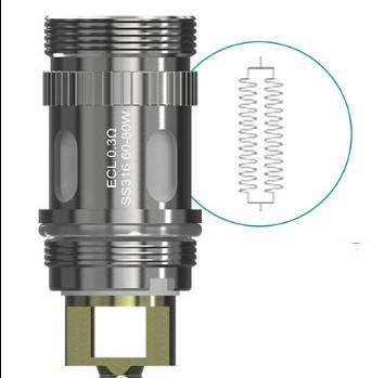赤字上等★激安セール【在庫ラスト4個★即納可能】Eleaf ECL Head 0.3ohm 5pcs★イーシー ヘッド 交換コイル 0.3Ω 5個入りセット★イーリーフ製アトマイザー用
