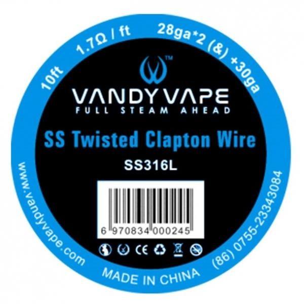 赤字上等★激安セール【在庫あり★即納可能】Vandyvape Resistance Wire kanthal/SS316L Twisted Fused Clapton Wire Vape Wires