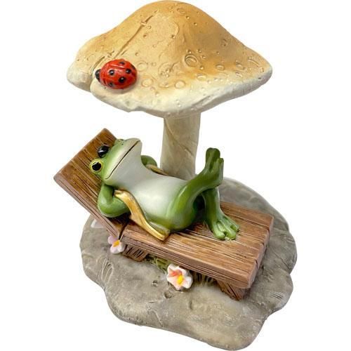 【在庫あり★即納可能】コポー キノコ傘の下でくつろぐトノくん Copeau★風水★金運【新品】【蛙/カエル/かえる】【置物】【キャラクターグッズ★雑貨】