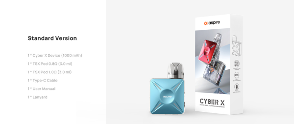 【赤字上等★激安セール】在庫ラスト1個★即納可能【長時間使用】Aspire Cyber X POD|大容量1000mAh・安定モデルVAPE