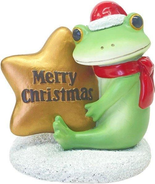 【在庫あり★即納可能】コポー ミドル クリスマス キラキラ星とカエル Copeau★風水★金運【新品】【蛙/カエル/かえる】【置物】【キャラクターグッズ★雑貨】74302