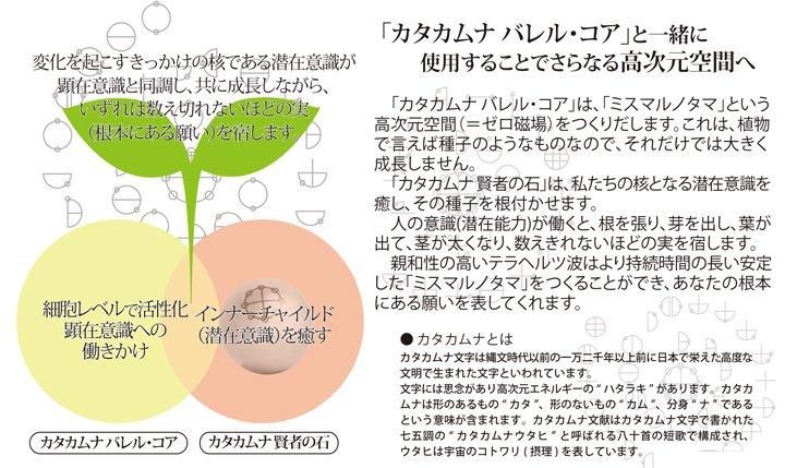 【お取り寄せ★納期 最長 約2週間】カタカムナ 賢者の石★
夢かなえる神話の奇跡!球の中心から「ミスマルノタマ」ゼロ磁場が広がっていく