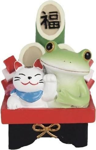 【在庫あり★即納可能】コポー 門松カエルと招き猫 Copeau★風水★金運【新品】【蛙/カエル/かえる】【置物】【キャラクターグッズ★雑貨】622535