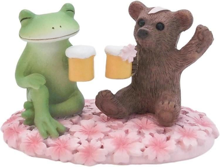 【在庫あり★即納可能】コポー 花見酒をするカエルとクマ Copeau★風水★金運【新品】【蛙/カエル/かえる】【置物】【キャラクターグッズ★雑貨】621633