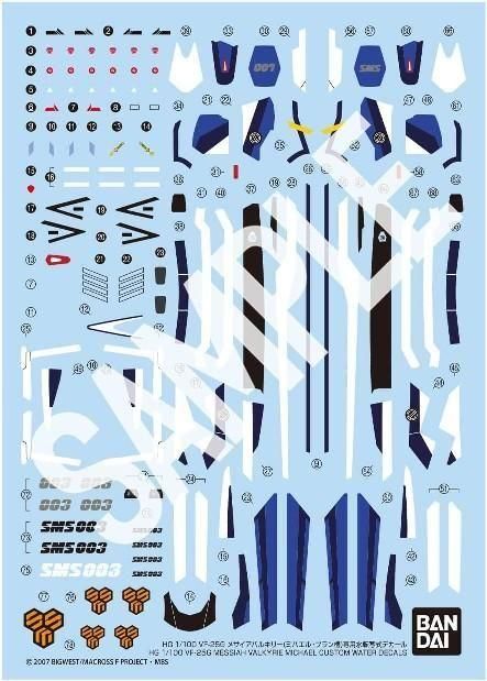 【9月発売予約】バンダイ VF-25G メサイアバルキリー(ミハエル・ブラン機) 専用水転写式デカール (HG) (プラモデル)