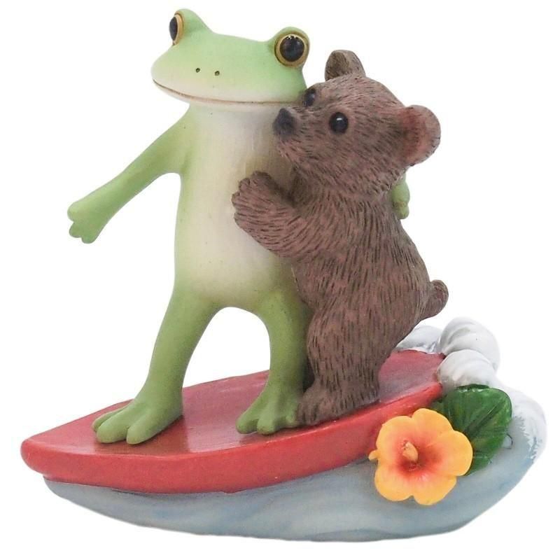 【在庫あり★即納可能】コポー サーフィンするカエルとクマ Copeau★風水★金運【新品】【蛙/カエル/かえる】【置物】【キャラクターグッズ★雑貨】621636
