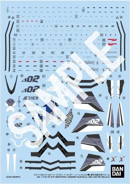 【12月発売予約】バンダイ VF-31F ジークフリード(メッサー・イーレフェルト機) 専用水転写式デカール (HG) (プラモデル)