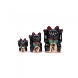 【在庫あり★即納可能】陶器 招き猫 黒 大サイズ★右手・左手・両手【新品】