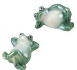 【在庫あり★即納可能】陶器 縁ごろ寝カエル 2匹セット★交通安全【新品】
