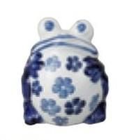 【在庫あり★即納可能】陶器 カエル 花柄★かえる 蛙★交通安全【新品】