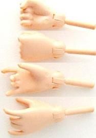 【即納可能】オビツ製作所 27AC-FP001W 女性用オプションハンド ホワイティ 2組 (左右各1組)入り