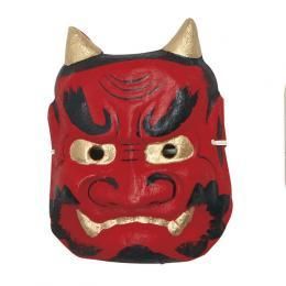 【在庫あり★即納可能】和紙工芸品 張子面 赤鬼★オニ お面 色付き 和紙面 おに【新品★未使用品】