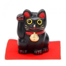 招き猫 5cm★右手(お金)招きで金運アップ・左手(お客様)招きで来客運アップの招きネコ★黒色・白色・金色★ブラック/ホワイト/ゴールド【新品★未使用品】