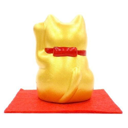 招き猫 5cm★右手(お金)招きで金運アップ・左手(お客様)招きで来客運アップの招きネコ★黒色・白色・金色★ブラック/ホワイト/ゴールド【新品★未使用品】