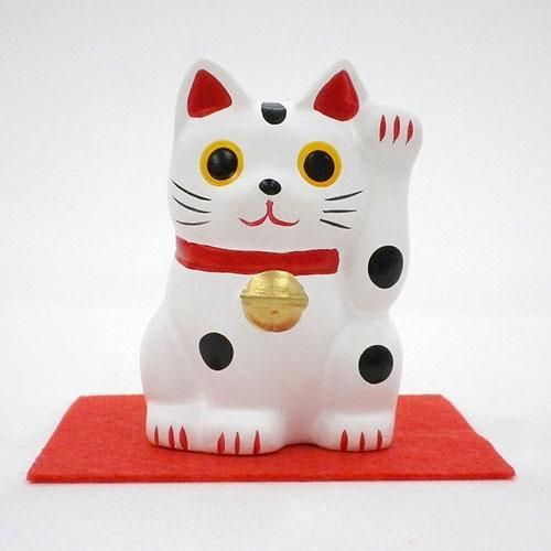 招き猫 5cm★右手(お金)招きで金運アップ・左手(お客様)招きで来客運アップの招きネコ★黒色・白色・金色★ブラック/ホワイト/ゴールド【新品★未使用品】