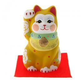 雅 招き猫 小 ブラック・ピンク・イエロー【新品★未使用品】
