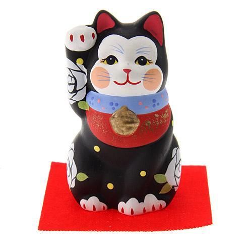 雅 招き猫 小 ブラック・ピンク・イエロー【新品★未使用品】