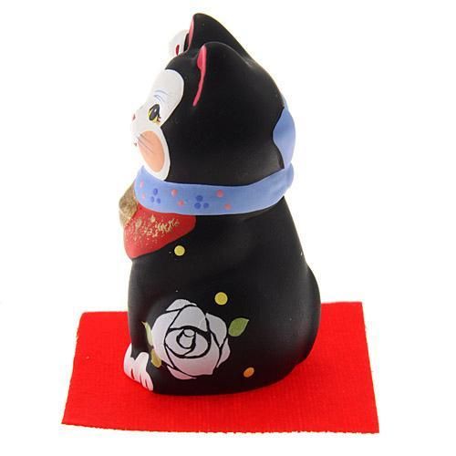 雅 招き猫 小 ブラック・ピンク・イエロー【新品★未使用品】