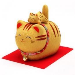ゆらゆらソーラー 親子猫 トラ★のんびりして癒されます♪【新品★未使用品】