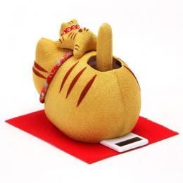 ゆらゆらソーラー 親子猫 トラ★のんびりして癒されます♪【新品★未使用品】