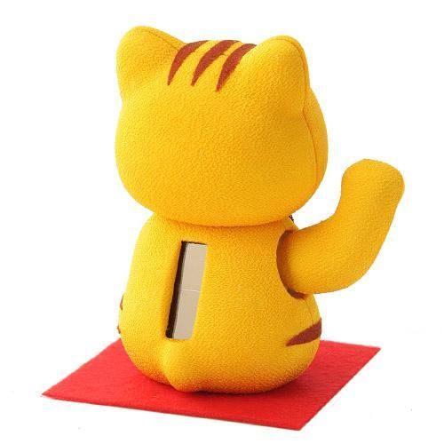 【在庫あり★即納可能】ぷくぷく招き猫 黄とら★右手(お金)招き+イエローでダブル金運アップ【新品★未使用品】