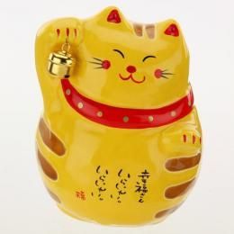 【在庫あり★即納可能】ゆらゆら幸福猫 黄色★右手(お金)招きとイエローで金運アップの招き猫【新品★未使用品】