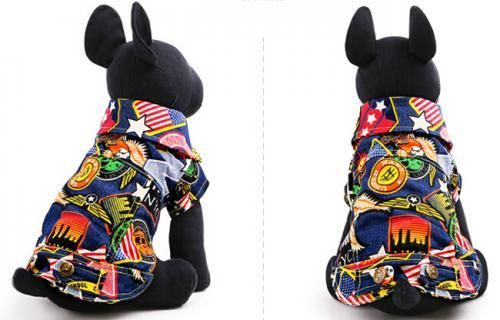 犬服 ペット用 デニム カバーオール★愛犬 洋服 アメリカン つなぎ ハロウィン【新品★未使用品】
