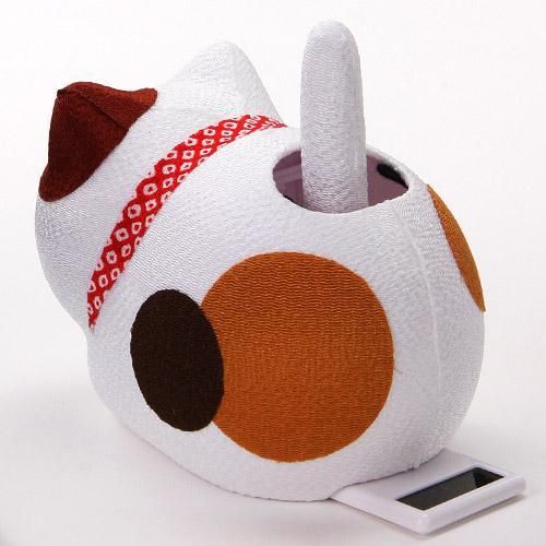 ゆらゆらソーラー 座り三毛猫/座り黒猫/座りとら猫★のんびりして癒されます♪【新品★未使用品】