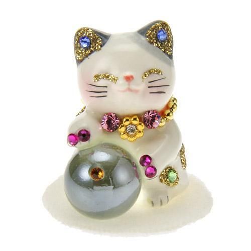 風水 ハッピーキャット ミニミニ★ホワイト/ピンク/イエロー/スカイブルー/パープル【新品】