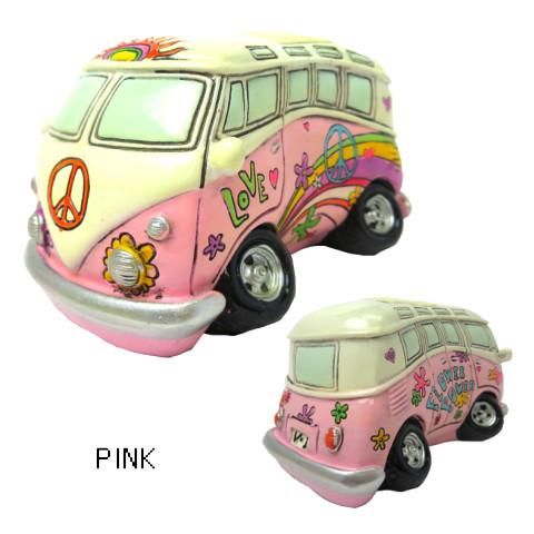 フラワー パワー バンク★FLOWER POWER BUS★ファルクスワーゲンバス風【新品】
