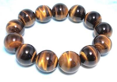 最強金運！大玉最上級（AAA）金運 タイガーアイ（トラ目）ブレスレット（14mm～20mm)