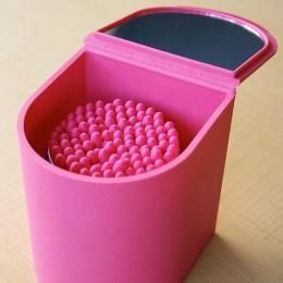 【在庫あり★即納可能】拡大鏡付き コスメティックケース propetit プロプティ オレンジ★便利で衛生的な身の回り収納【新品】