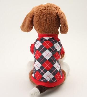 犬服 ペット チョッキ ノルディック風チェック柄★愛犬 ハロウィン 洋服 ドッグサイズ シャツ【新品★未使用品】