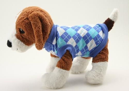 犬服 ペット チョッキ ノルディック風チェック柄★愛犬 ハロウィン 洋服 ドッグサイズ シャツ【新品★未使用品】