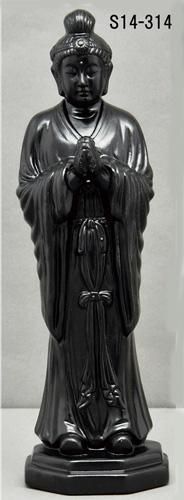 【お取り寄せ】仏像シリーズ 月光菩薩像 数珠掛け 特大 黒★招福喜楽★お目出度い縁起の置物【新品★未開封品】