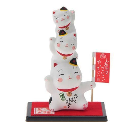 ふく福招き 猫 小★右手(お金)招き＆左手(人)招き【新品★未使用品】
