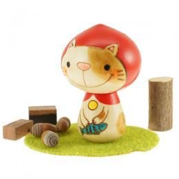 こけし 猫ずきん 赤/黒★kokechi 卯三郎の孫【新品★未使用品】