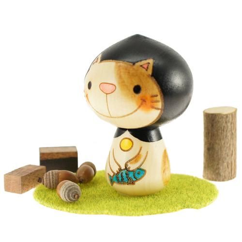 こけし 猫ずきん 赤/黒★kokechi 卯三郎の孫【新品★未使用品】