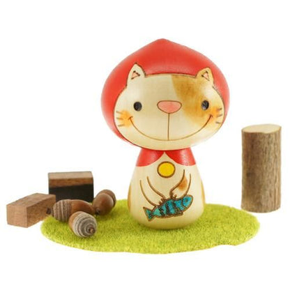 こけし 猫ずきん 赤/黒★kokechi 卯三郎の孫【新品★未使用品】