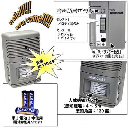 【在庫あり★即納可能】メロディ♪ドアチャイム★店舗おもてなし・防犯用品
