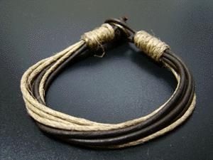 O/OPARTS アバクロ風ハンドメイド Hemp&OILコーティング8連ブレスレット/bl-085