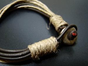 O/OPARTS アバクロ風ハンドメイド Hemp&OILコーティング8連ブレスレット/bl-085