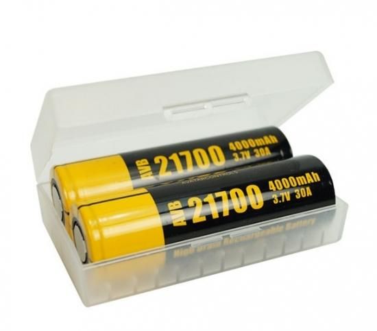 【お取り寄せ★納期1ヶ月以上】VAPEバッテリー20700/21700×2本まで収納可能 プラスチック製 保護収納ケース