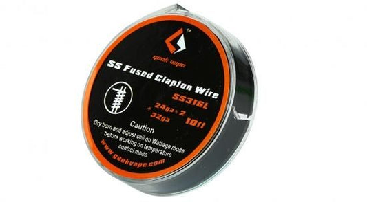 赤字上等★激安セール【在庫ラスト2個★即納可能】GeekVape フューズドクラプトン SS316L ワイヤー 24GAx2+32GA 10ft 約3m