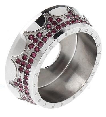 赤字上等★激安セール【在庫ラスト1個★即納可能】直径22mm→31mm 変換 ビューティーリング ステンレス製 レッドクリスタル