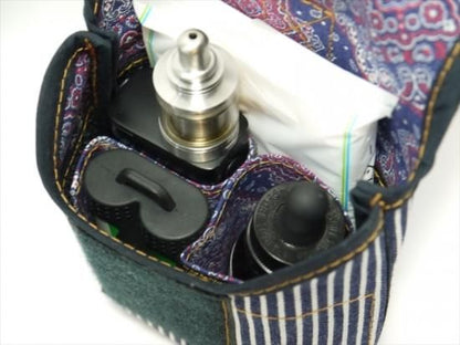 赤字上等★激安セール【在庫あり★即納可能】VAPE(電子タバコ)ポーチ ヒッコリー：Mサイズ ハンドメイドワークス Cous cous★クスクス【新品・未開封】