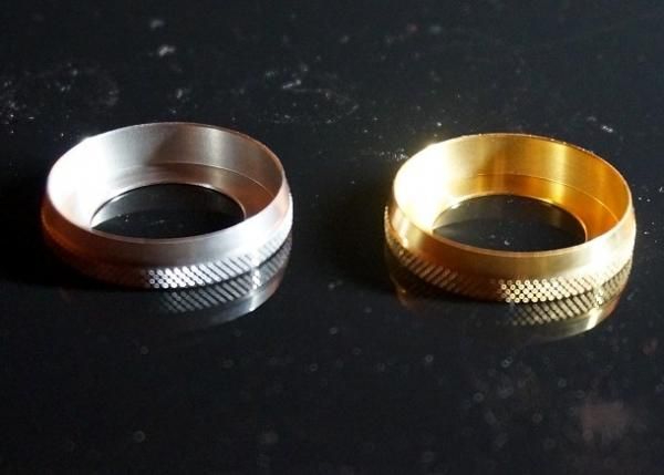 絶版【在庫あり★即納可能】KEMURI PRODUCT製 スラントリング ローレット/ライン/SS/Brass/デルリンブラック★ケムリ プロダクト ビューティーリング